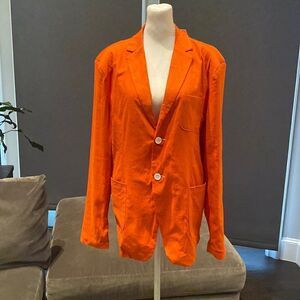 Men’s Orange Lightweight Slim Fit 2 Button Casual Jacket Size S NWT